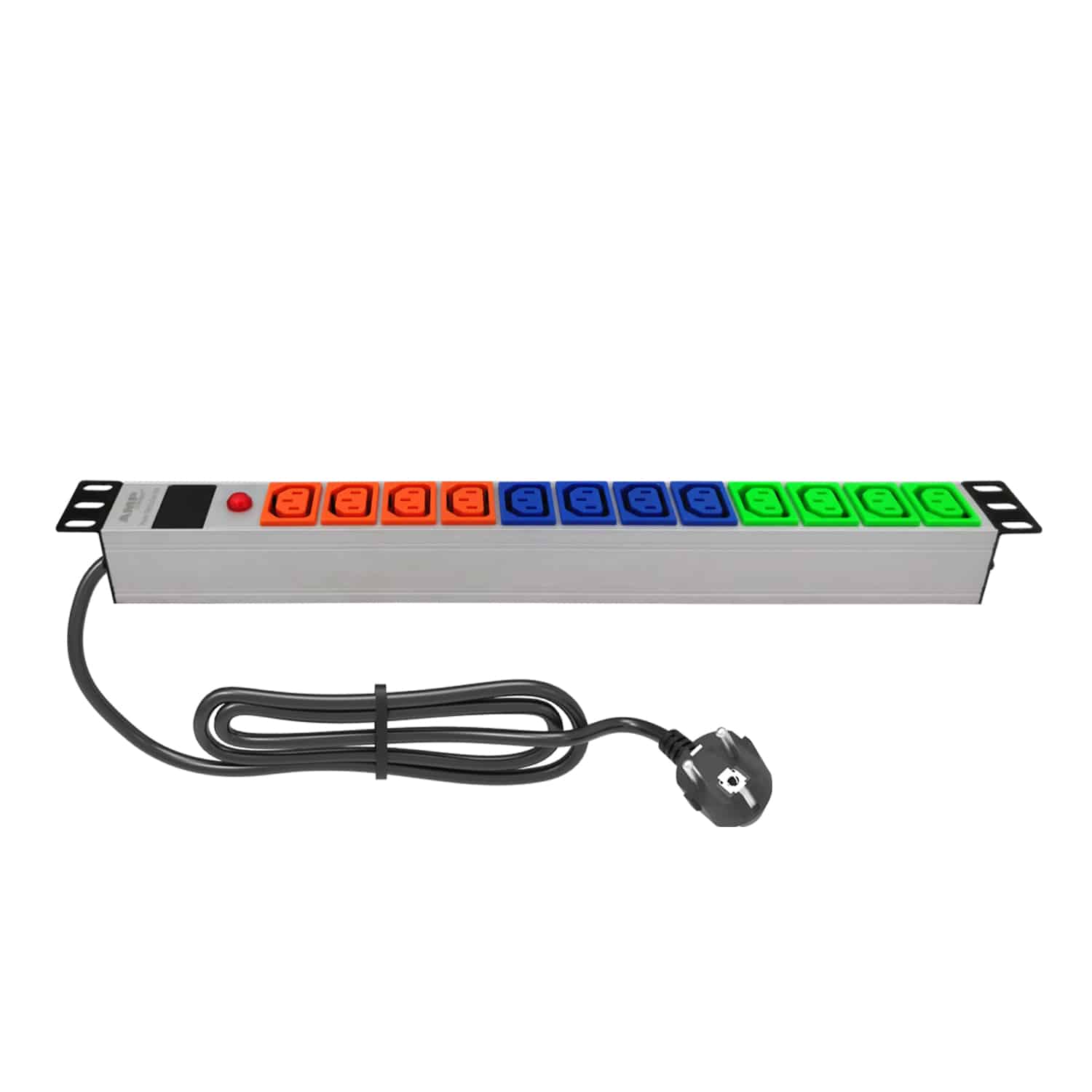 Product Code : CCLH191412130 19'' 1U 12 WAY IEC320 C13 SOCKET