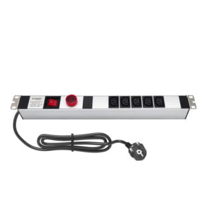 AMP Connect® 19" Basic PDU Series, 19", 1U, 5 C13 Soket, Volt-Amper Gösterge ve On-Off Anahtar, 1 Phase, 250V AC, 16A, 1,5 m 3x1,5 mm² H05VV-F Cord, F Type Plug
